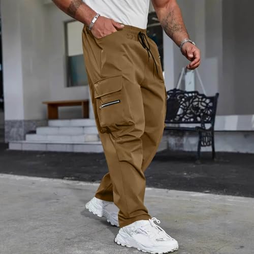 Men's Cargo Joggers Streetwear Techwear Pants Fashion Outdoor Casual Baggy Workout Trousers with Multi Pockets2
