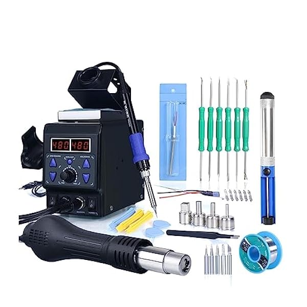 Lödning kit Lödkolv, Varmluftslödstation DIY Digital Rework Station Telefonreparation, BGA SMD Lödverktyg Svetsstation (Color : 8786D package 1, Size : 1)