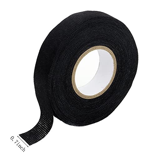 Image of JBT Wiring Harness Tape 19 mm X 15m, Black Chemical Fiber Cloth High Temp Wire Harness Wrapping Tape for Auto Electrical Wrap, Protection, Insulation, Flame Resistant(4)