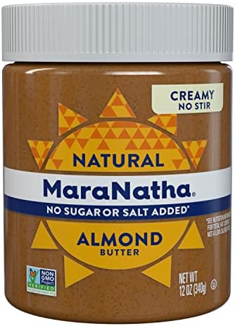 MaraNatha Natural Creamy Almond Butter No Stirring No Sugar or Salt 12oz Jar