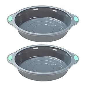 To encounter 9 Inch Silicone Round Cake Pans, 2 Pack Nonstick Silicone Baking Pans Set, Food Grade Silicone Cake Molds, with Metal Reinforced Frame More Strength