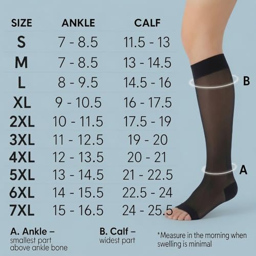 Image of ABSOLUTE SUPPORT Sheer Knee High Compression Socks 20-30mmHg