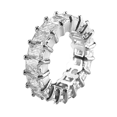 Jewelry Ring Love Rings Wedding Engagement Princess Cut Rhinestone Inlaid Bridal Finger Ring Jewelry Wedding Band Best Gifts for Love with Valentine's Day (US 9)