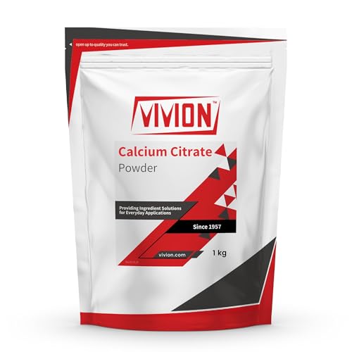 Calcium Citrate Powder USP - 1 kg (2.2 lb) - Preservative Ingredient & Natural Antacid - Electrolyte Salt - Anticaking Agent Tablet Capsule Vitamin Supplement Excipient