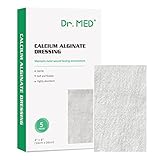 Dr. Med Calcium Alginate Wound Dressing Pad 4"x8", 5 Pcs/Box High Absorption Non-Stick Filling Soft