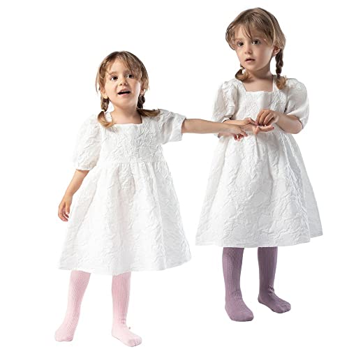 Image of Girls Tights Toddler Cable Knit Cotton Footed Seamless Dance Ballet Baby Girls' Leggings 3 /4 Pack