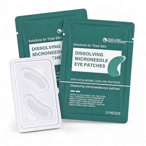 Pack of 5 Dissolving Microneedle Eye Patches Nano Microneedle Patches with Peptides & Hyaluronic acid Micro-Infusion Anti Wrinkle Patches Micro Needle Patches for Dark Circles & Puffy Eyes