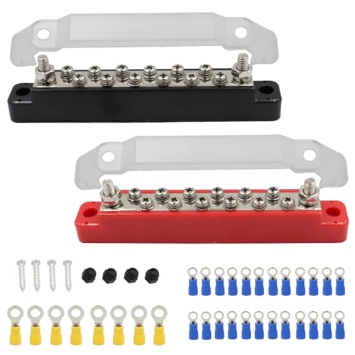 Bloc de distribution d'énergie de batterie 150A 12 x M4 une paire pour bateau et camping-car