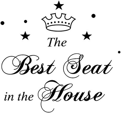 Maydahui 2PCS Toilet Stickers The Best Seat in The House Wall Decal 11"Funny Art Vinyl Quote Mural Sign Black for Bathroom Home Chair Closestool Sofa