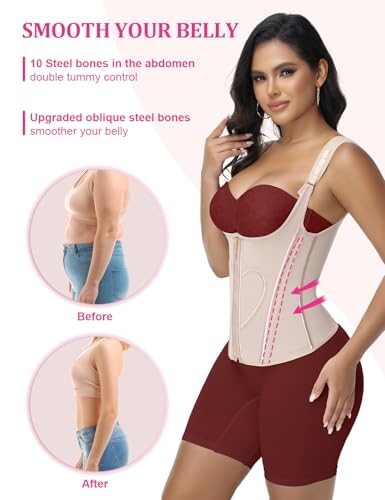 Image of SHAPSHE Waist Trainer for Women, Tummy Control Sports Girdle, Workout Body Shaper with Adjustable Shoulder Strap