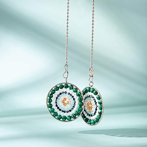 Image of LONGSHENG Mandala Beads Tree of Life Fan Pull Chain Fan Light Replacement Extender Pull Chain, Pack of 2