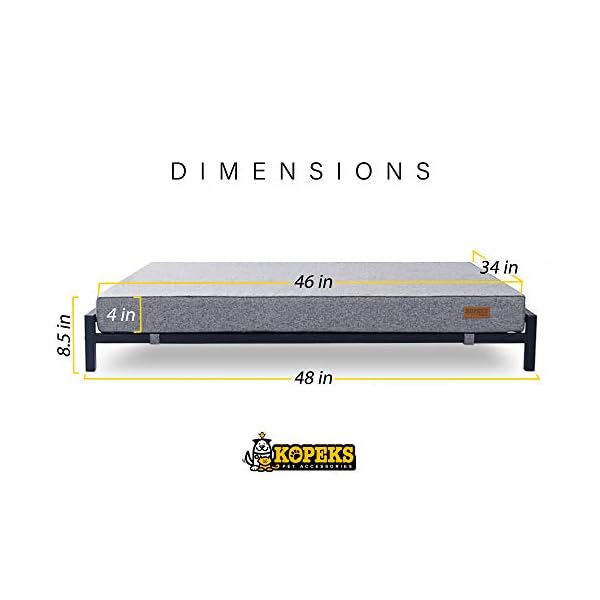 KOPEKS Fashion Modern Style Elevated Dog Bed with Foam Mattress – Raised Dog Beds for Large Dogs – Updated 2023 Version KOPEKS Fashion Modern Style Elevated Dog Bed with Foam Mattress – Raised Dog Beds for Large Dogs – Updated 2023 Version
