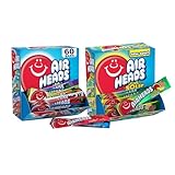 Airheads Candy Full-Size Bars, Original + Sour Bundle, Individually Wrapped Candy, 60 Count Bulk Boxes (120 Bars Total)