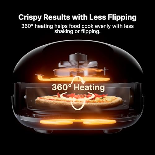 Image of Typhur Dome 2 Large AI Smart Air Fryer, 15-in-1 Dual Heating, Self-Cleaning | Top & bottom heating | PFAS-free ceramic basket | fits 12 inch pizza or steaks | whisper-quiet cooking | 120V