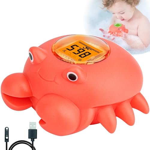Floating Crab Baby Bath Thermometer – Rechargeable Digital Pool &amp; Bathtub Thermometer, Baby Shower Gifts, IPX8 Waterproof, Fahrenheit Display for Swimming Pools, Spas &amp; Hot Tubs by BGYTWEYTD