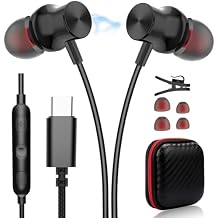 ACAGET Type C Headphones for iPhone 17 Pro Max 16 Plus 15 Magnetic Wired Earbuds with USB C Plug for Samsung Galaxy S26 S25 S24 S23 S22 Ultra A36 HiFi Stereo Corded Earphones with Mic Remote Control