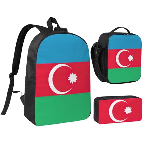 Sac à dos Azerbaïdjan avec boîte repas et trousse école