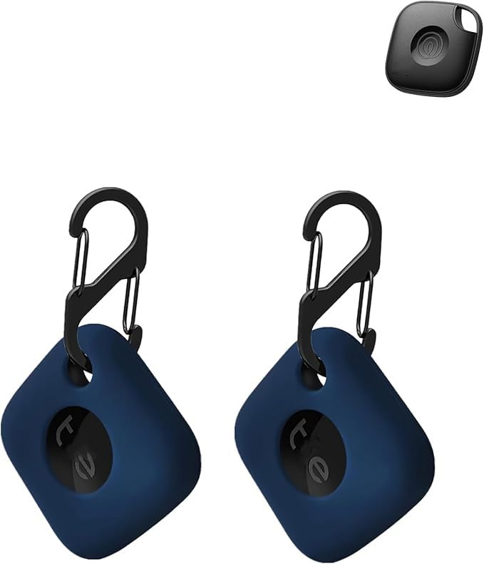 Protective Case for Tile Life360 Mate 2024 Loss Prevention Tracker Silicone Keychain - Durable and Stylish Case, Waterproof, Drop-Proof Protective Case for Dog and Cat, Blue, Pack of 2