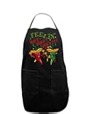TOOLOUD Feelin Hot Hot Hot Chili Peppers Dark Adult Apron (PLUS SIZE, BLACK)