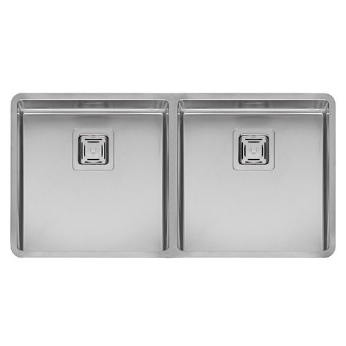 Preisvergleich Produktbild Reginox Elite TEXAS 40x40 und 40x40 Edelstahlspüle flächenbündig / Doppelbecken / Ausschnittmaß 850 x 420 mm / Spüle Edelstahl / Unterbau