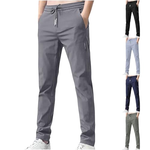 Generisch Hose Herren Cargohosen Prime Casual Leichte Sommerhose Baumwolle Baggy Cargohose Gutscheine Teenager Jogging Hose Outdoorhose Weißes Haremshose Weite Wanderhose Outlet Dunkelgrau L