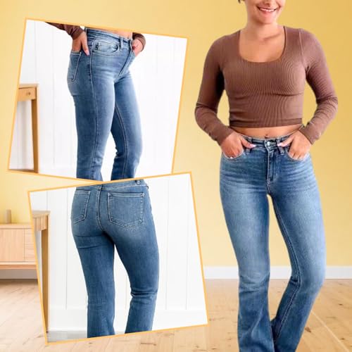 Bootcut Jeans for Women, High Waisted Stretch Skinny Jean Butt Lifting Denim Pants with Pockets4