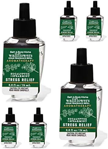 Bath & Body Works Eucalyptus Spearmint 6-Pack Wallflowers Sampler, 0.8 fl oz / 24 mL Each