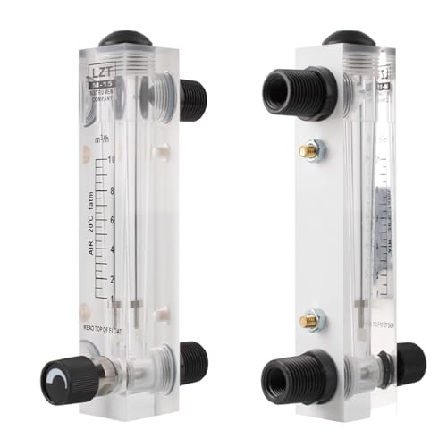 Débitmètre à flotteur LZM-15ZT en acrylique avec vanne de réglage de débit pour gaz et liquide