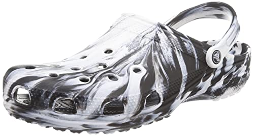 Image of crocs Unisex Adult Classic Marbled Clog White /Black (206867-103)