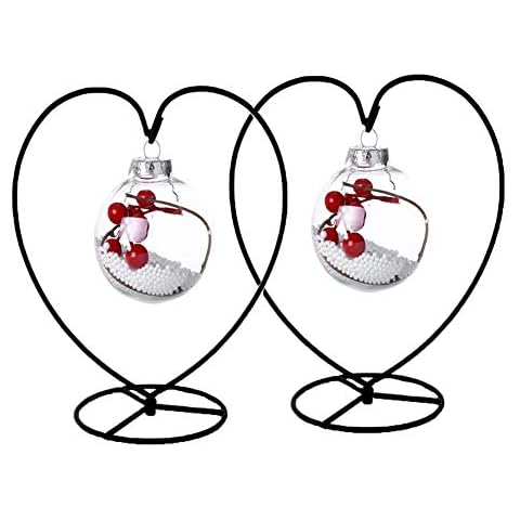 Ornament Display Stand Holder Home Wedding Decoration Rack for Hanging Glass Globe Pot Stand Iron Pothook Stand Terrarium Witch Ball (2, Big Heart) Cover