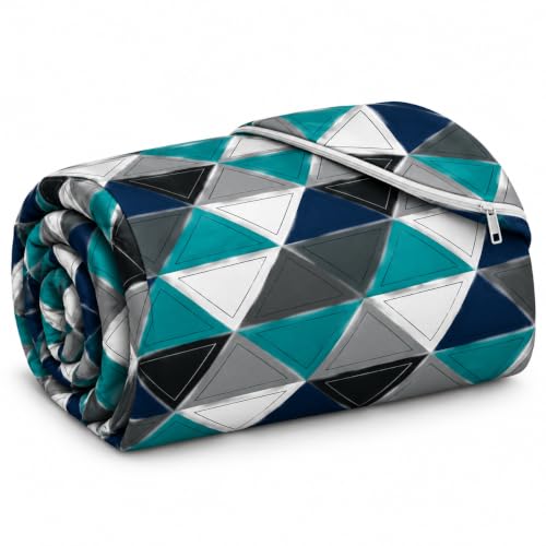Image of Super Premium Quilt Cover Double Bed with Zipper Blanket Cover /rajai Cover /Comforter Cover /Duvet Cover King Size Soft Cotton Breathable Skin Friendly Stuff 90x100 Inches, Color- Black and Green