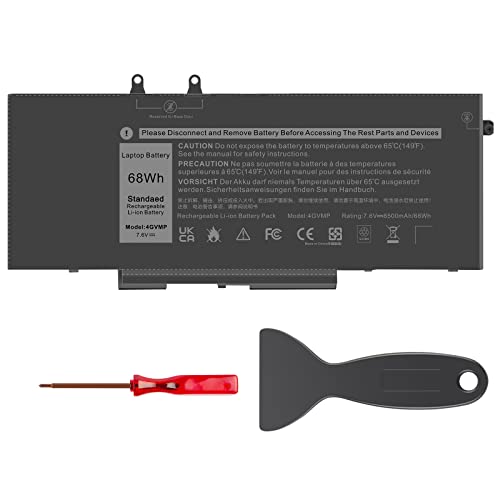 Image of 4GVMP Laptop Battery for Dell Latitude 5400 5500 5410 5510 E5400 E5500 Inspiron 7590 7591 7791 2-in-1 Precision 3540 3550 Series P84F P84F001 P42E P42E001 P98G001 P80F001 RF7WM C5GV2 H82T6 7.6V 68Wh