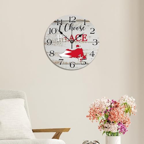 Horloge murale de ferme Bahreïn vintage suspendue silencieuse 30cm - 5