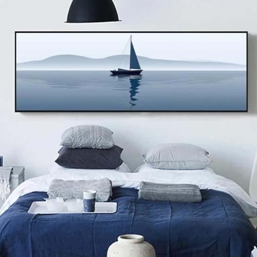 Paysage lac impression sur toile salon déco bureau contemporain