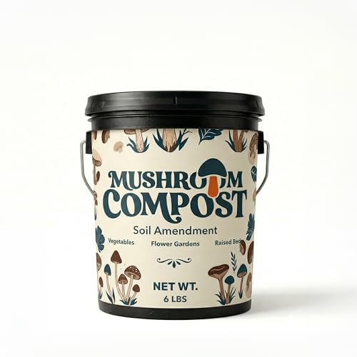 Mushroom Soil Compost Pail Organic Nutrient-Rich Garden Soil for Vegetables Flowers Raised Beds Lawn & Planting Mix (6 lb)