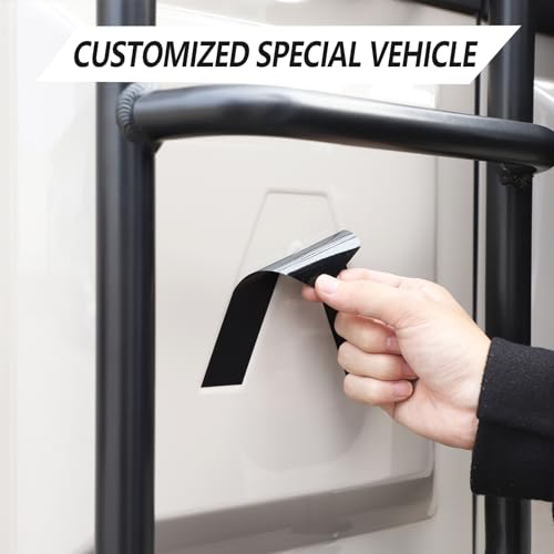 Image of Car Trunk Door Inverted Letter A Sticker Compatible with Ineos Grenadier 2020-2024 - Decorative Tailgate Side V-Shaped Accessories (Black)