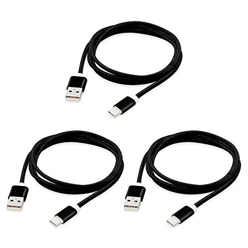 Harper Grove USB Type C Cable, 3FT Nylon Braided USB A 2.0 to USB C Charger and Sync Cable, 3 Pack, for Motorola Moto G6 X4 Z Z Force Z Play Droid Z2 Force Z2 Play Z3 Z3 Play Palm Phone (2018)