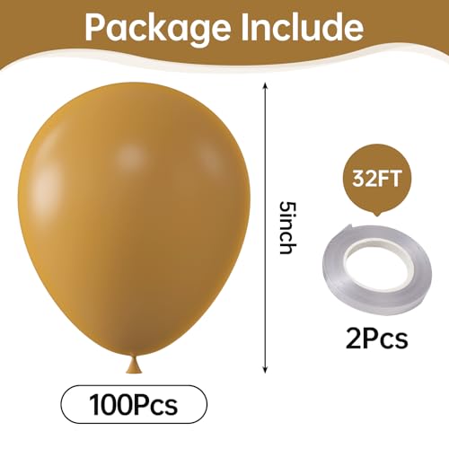 Image of Retro Khaki Balloons,100 Pcs 5 Inch Mini Matte Latex Balloons for Balloon Garland Arch, Birthday Decoration, Wedding Party, Baby Shower Decorations