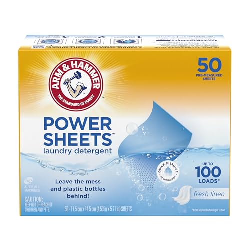 Opiniones y reviews de lavadora con ropa - solo los mejores. 42 Arm & Hammer Power Sheets Caja con 50 Piezas. Detergente para Ropa en Láminas. Limpieza Profunda, Rápida Disolución y Fresco Aroma. Sin Cloro, Empaque Reciclable. Funciona en...