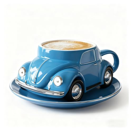 mnopx Tazza da caffè a forma di auto da 12 once, Tazza da tè a forma di auto unica, Tazza a forma di maggiolino, Adatta alla lavastoviglie, Regali di San Valentino, Regali per gli innamorati