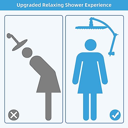 Hibbent All Metal 16'' Shower Head Extension Arm, Matte Black - image 5