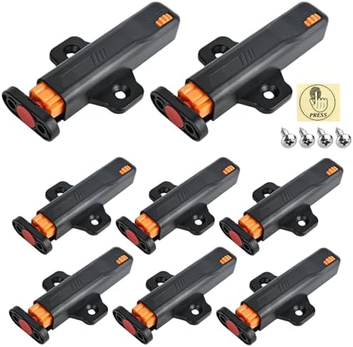 8 Pack Push to Open Door Latch, Heavy Duty No-magnético Push Arma...