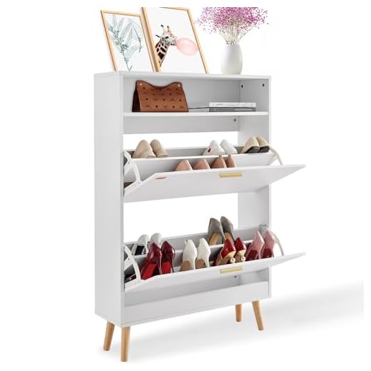 VEVOR Shoe Storage Cabinet for Entryway, 31.5" D x 9.4" W x 47.3" H, White