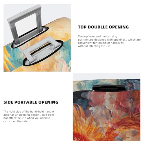 Golden Fiery Phoenix Travel Luggage Covers - Elasticity Suitcase Covers Protector for Luggage 18-32 Inch4