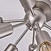mirrea Mid-Century Semi-Flush Mount Sputnik Ceiling Light with 8 Lights for Foyer Entry Way Hallway Kitchen Dining Room Small Bedroom Living Room Brushed Nickel Metal Fixture