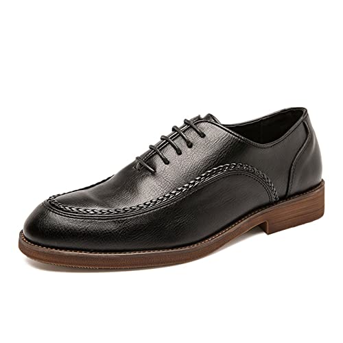 Zapatos de cuero para hombres de negocios elegantes en color negro talla 8 US