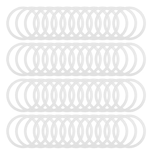 Aukousn, 60 Pcs 3.3 Inch White Plastic O Ring Hoops Macrame Ring Dream Catcher Ring Hoop Circle for DIY Craft Dream Catcher