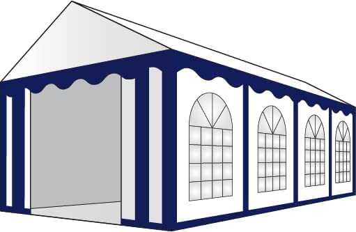 AMBISPHERE Partyzelt Classic Plus Hochwertiger Pavillon 550g/m² PVC Plane Gartenzelt/Festzelt/Bierzelt Wasserdicht, UV-Resistent & Feuerhemmend Größen in Blau/Weiß mit 5 Jahren Garantie (3x6m)