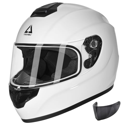 TRIANGLE Motorcycle Helmets Full Face Motorcycle Helmet for Men & Women with Tinted and Clear Visor Meet Dot Approved
