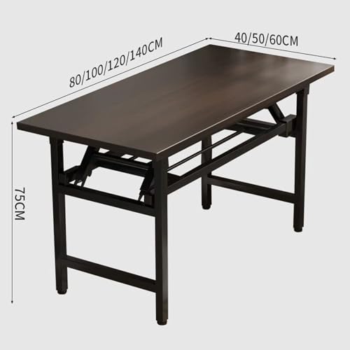 Table pliante avec pieds en métal bureau d'ordinateur rectangulaire